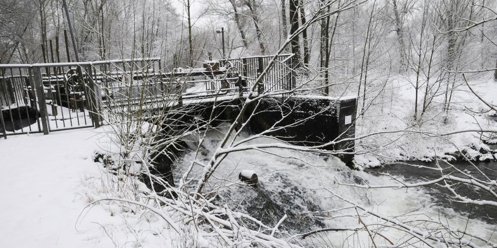 So sah die Schleuse am Schwebelbach im Februar aus